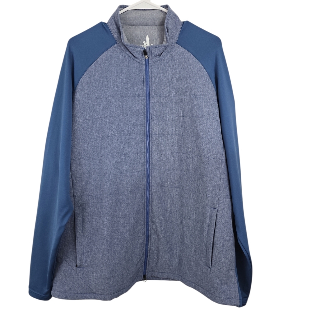 Johnnie-O Men's Stinger Hybrid Media Quilted Full Zip Jacket Lake Blue Size XL